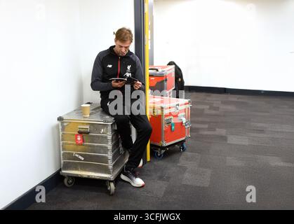 Liverpool-Trainer Jurgen Klopp im Tunnel neben der Umkleidekabine Wolverhampton Wanderers gegen Liverpool im Molineux-Stadion 23/01/2020 Stockfoto