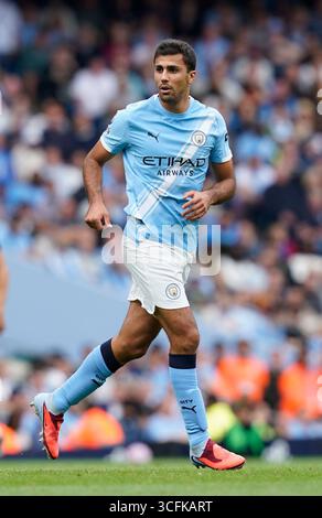 Manchester, Großbritannien. August 2025. Rodri von Manchester City während des Spiels Manchester City gegen Tottenham Hotspur Premier League im Etihad Stadium, Manchester. Der Bildnachweis sollte lauten: Andrew Yates/Sportimage Credit: Sportimage Ltd/Alamy Live News Stockfoto