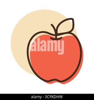 Ein einfaches, elegantes Symbol eines Reifen roten Apfels, ein perfektes Symbol für die reiche Ernte. Diese Abbildung ist ideal, um einen natürlichen, gesunden Touch zu verleihen Stock Vektor
