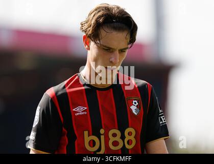 Vitality Stadium, Boscombe, Dorset, Großbritannien. August 2025. Premier League Football, AFC Bournemouth gegen Wolverhampton Wanderers; Alex Scott von Bournemouth Credit: Action Plus Sports/Alamy Live News Stockfoto