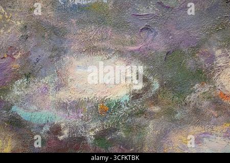 Detail der Wasserlilien, Ölgemälde auf Leinwand, um 1915-1926, vom französischen Künstler Claude Monet. Ausgestellt im St. Louis Art Museum in Missouri, USA. Stockfoto