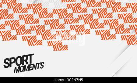 Dynamisches Sport-Banner-Design mit geometrischem Muster auf weißem Hintergrund. Geeignet für Branding, visuelle Identität, Event- und digitale Werbegestaltung Stock Vektor
