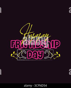 T-Shirt mit Happy Friendship Day-Design Stock Vektor