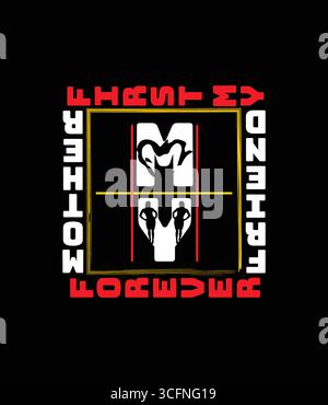 Mein erster Freund, mein Mutter-T-Shirt-Design Stock Vektor