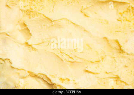 Ananas tropische Fruchteis-Textur als Hintergrund. Sommer Frosen gesundes Dessert Eis Nahaufnahme, Körperpflege Produkt Design Hintergrund. Stockfoto