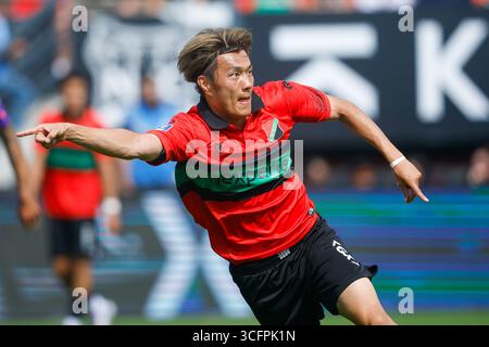 Nijmegen, Niederlande. August 2025. NIJMEGEN, NIEDERLANDE - 24. AUGUST: Koki Ogawa von NEC während eines niederländischen Eredivisie-Spiels zwischen NAC Breda und NAC Breda im de Goffert Stadium am 24. August 2025 in Nijmegen, Niederlande. (Foto: Broer van den Boom/Orange Pictures) Credit: Orange Pics BV/Alamy Live News Stockfoto