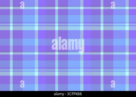 Nahtloses Textilmuster für die Schule, Karomuster aus Teenagerstoff. Skizzieren des Texturhintergrunds des Tartanoptikvektors in der Farbpalette Indigo und Blau. Stock Vektor