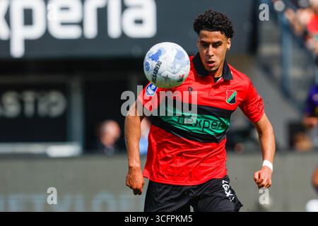 Nijmegen, Niederlande. August 2025. NIJMEGEN, NIEDERLANDE - 24. AUGUST: Sami Ouaissa von NEC während eines niederländischen Eredivisie-Spiels zwischen NAC Breda und NAC Breda im de Goffert Stadium am 24. August 2025 in Nijmegen, Niederlande. (Foto: Broer van den Boom/Orange Pictures) Credit: Orange Pics BV/Alamy Live News Stockfoto