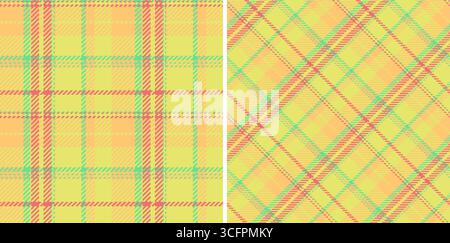 Stoff-Schottenstoff-Textil mit Hintergrund-Strukturmuster mit nahtlosem kariertem Vektor-Check. In Sommerfarben. Büffelmode für einen rustikalen Look. Stock Vektor