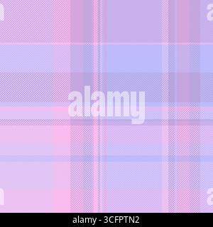 Weiches Pastellkariertes Muster. Eine sanfte Mischung aus Rosa-, Lavendel- und Blautönen sorgt für ein beruhigendes, vielseitiges Textildesign. Ideal für Hintergründe, Bastelarbeiten, Stock Vektor