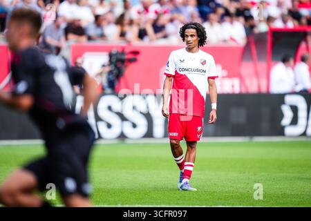 Utrecht, Niederlande. August 2025. Utrecht - Gjivai Zechiel vom FC Utrecht in der dritten Runde der Eredivisie Saison 2025/2026. Das Spiel findet am 24. August 2025 im Stadion Galgenwaard in Utrecht statt. (VK Sportphoto/Yannick Verhoeven) Credit: Parallax Pictures/Alamy Live News Credit: Parallax Pictures/Alamy Live News Stockfoto