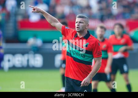 Nijmegen, Niederlande. August 2025. NIJMEGEN, NIEDERLANDE - 24. AUGUST: Bryan Linssen von NEC während eines niederländischen Eredivisie-Spiels zwischen NAC Breda und NAC Breda im de Goffert Stadium am 24. August 2025 in Nijmegen, Niederlande. (Foto: Broer van den Boom/Orange Pictures) Credit: Orange Pics BV/Alamy Live News Stockfoto