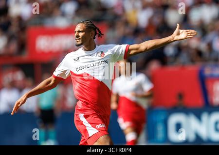 Utrecht, Niederlande. August 2025. UTRECHT, 24.08.2025, Stadion Galgenwaard, Saison 2025/2026, niederländischer Eredivisie Football, Spiel zwischen FC Utrecht und Excelsior Rotterdam, Picture Shows des FC Utrecht Spieler Sebastien Haller Credit: Pro Shots/Alamy Live News Stockfoto