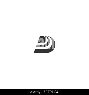 Flaches Vektordesign mit dem Logo „Letter D“ Stock Vektor