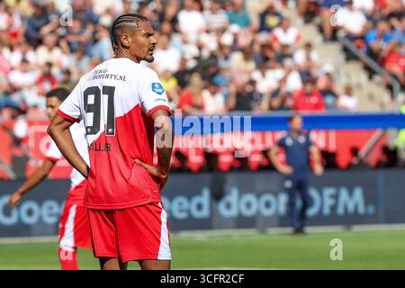 Utrecht, Niederlande. August 2025. UTRECHT, NIEDERLANDE - 24. AUGUST: Sebastien Haller vom FC Utrecht während des niederländischen Eredivisie-Spiels zwischen dem FC Utrecht und Excelsior Rotterdam im Stadion de Galgenwaard am 24. August 2025 in Utrecht, Niederlande. (Foto: Ben Gal/Orange Pictures) Credit: Orange Pics BV/Alamy Live News Stockfoto