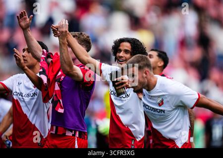 Utrecht, Niederlande. August 2025. Utrecht - Gjivai Zechiel vom FC Utrecht in der dritten Runde der Eredivisie Saison 2025/2026. Das Spiel findet am 24. August 2025 im Stadion Galgenwaard in Utrecht statt. (VK Sportphoto/Yannick Verhoeven) Credit: Parallax Pictures/Alamy Live News Credit: Parallax Pictures/Alamy Live News Stockfoto