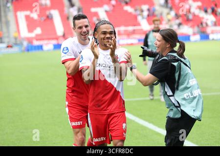 Utrecht, Niederlande. August 2025. UTRECHT, NIEDERLANDE - 24. AUGUST: Alonzo Engwanda vom FC Utrecht während des niederländischen Eredivisie-Spiels zwischen dem FC Utrecht und Excelsior Rotterdam im Stadion de Galgenwaard am 24. August 2025 in Utrecht, Niederlande. (Foto: Ben Gal/Orange Pictures) Credit: Orange Pics BV/Alamy Live News Stockfoto