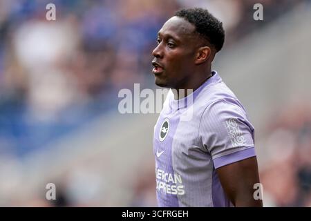Liverpool, Großbritannien. August 2025. Danny Welbeck von Brighton & Hove Albion reagiert während des Premier League-Spiels Everton gegen Brighton und Hove Albion im Hill Dickinson Stadium, Liverpool, Vereinigtes Königreich, 24. August 2025 (Foto: Mark Cosgrove/News Images) in Liverpool, Vereinigtes Königreich am 24. August 2025. (Foto: Mark Cosgrove/News Images/SIPA USA) Credit: SIPA USA/Alamy Live News Stockfoto