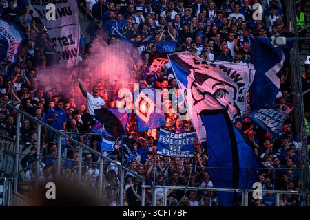 MÖNCHENGLADBACH, DEUTSCHLAND - 24. AUGUST 2025: - Das Fußballspiel der Bundesliga Borussia Mönchengladbach gegen den Hamburger SV im Borussia Park. Stockfoto