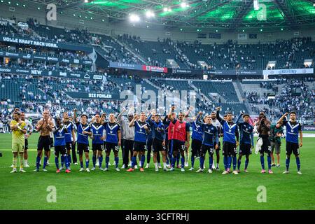 MÖNCHENGLADBACH, DEUTSCHLAND - 24. AUGUST 2025: - Das Fußballspiel der Bundesliga Borussia Mönchengladbach gegen den Hamburger SV im Borussia Park. Stockfoto