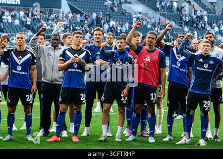 MÖNCHENGLADBACH, DEUTSCHLAND - 24. AUGUST 2025: - Das Fußballspiel der Bundesliga Borussia Mönchengladbach gegen den Hamburger SV im Borussia Park. Stockfoto