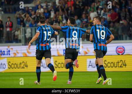 Bergamo, Italie. August 2025. Gianluca Scamacca während des italienischen Meisterschaftsspiels Serie A zwischen Atalanta BC und Pisa SC am 24. August 2025 im Gewiss Stadium in Bergamo, Italien - Foto Alessio Morgese/DPPI Credit: DPPI Media/Alamy Live News Stockfoto