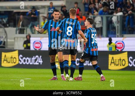 Bergamo, Italie. August 2025. Gianluca Scamacca während des italienischen Meisterschaftsspiels Serie A zwischen Atalanta BC und Pisa SC am 24. August 2025 im Gewiss Stadium in Bergamo, Italien - Foto Alessio Morgese/DPPI Credit: DPPI Media/Alamy Live News Stockfoto