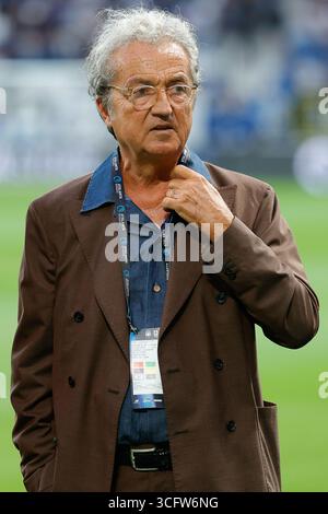 August 2025; Gewiss-Stadion, Bergamo, Italien, Fußball der Serie A, Atalanta gegen Pisa; Giovanni Corrado Präsident von Pisa Calcio Stockfoto