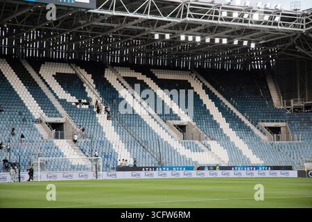 August 2025; Gewiss-Stadion, Bergamo, Italien, Fußball der Serie A, Atalanta gegen Pisa; New Balance Stadium Stockfoto