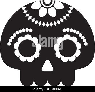 Black Sugar Skull Vektor-Symbol Stock Vektor