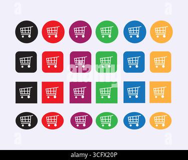 Einkaufswagen-Symbolsatz Stock Vektor