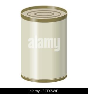Metall Dose Dose Modell-Vorlage Stock Vektor