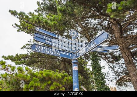 Whitstable Hunger Point Wegweiser. Landmarke Für Die Küstenfahrt. Whitstable, Großbritannien, 2. Juli 2024 Stockfoto