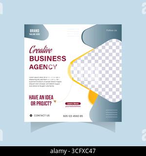 Moderne kreative Business-Agentur Social-Media-Post-Design mit Platzhalter für Bild Stock Vektor