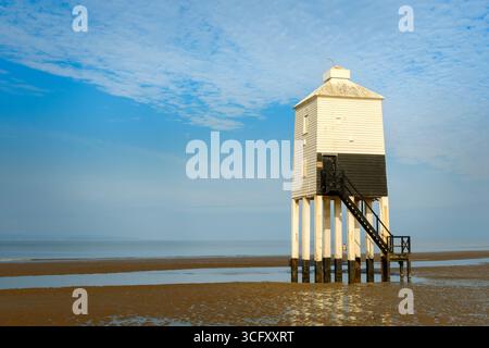 Burnham-on-Sea, Somerset - der Low Lighthouse ist einer von drei historischen Leuchttürmen in Burnham-on-Sea, Somerset, England und der einzige der drei Leuchttürme Stockfoto