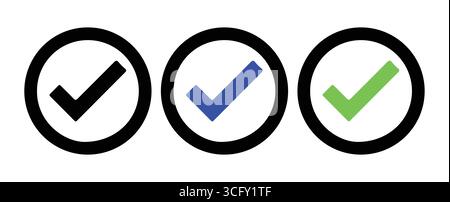 Buntes Genehmigtes Häkchen-Symbol Stock Vektor