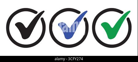 Buntes Genehmigtes Häkchen-Symbol Stock Vektor