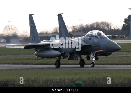 F15 Strike Eagle bei RAF Waddington, Übung Cobra Warrior 25-1 Stockfoto