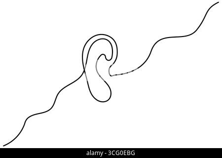 Minimalistische Continuous Line Art of a Human Oar – isoliertes Vektor-Icon-Design Stock Vektor