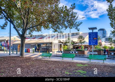 Vor dem Queen Victoria Market in Melbourne, Australien. Stockfoto