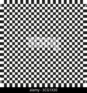 Nahtloses Karomuster. Schwarz-weiß-Vektor. Abstrakte geometrische Illustration. Schachbretthintergrund. Stock Vektor