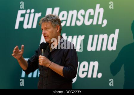 Weimar, Deutschland – 29.08.2024: Robert Habeck, deutscher Vizekanzler und Bundesminister für Wirtschaft und Klimaschutz 12/2021–05/2025 Stockfoto