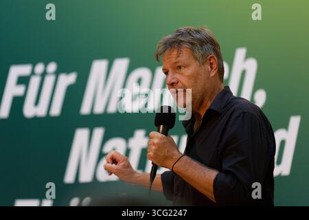 Weimar, Deutschland – 29.08.2024: Robert Habeck, deutscher Vizekanzler und Bundesminister für Wirtschaft und Klimaschutz 12/2021–05/2025 Stockfoto