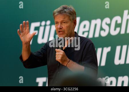 Weimar, Deutschland – 29.08.2024: Robert Habeck, deutscher Vizekanzler und Bundesminister für Wirtschaft und Klimaschutz 12/2021–05/2025 Stockfoto