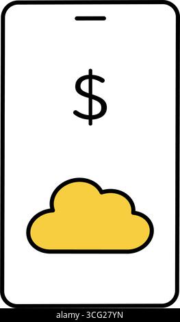 FinTech-Symbol für Cloud-basierten Zahlungsdienst, digitale Finanzen und sichere Online-Transaktionen Stock Vektor