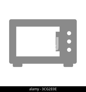 Vektorsymbol mit gefülltem Mikrowellenherd. Symbol für Haushaltsgeräte. Stock Vektor