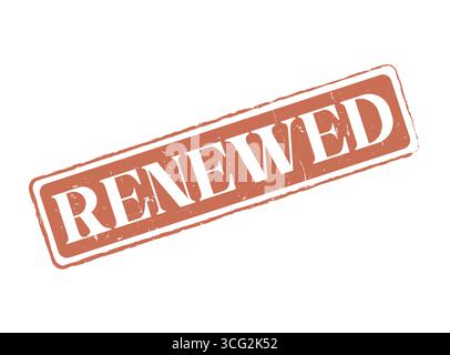 Ein erneuertes Gummisiegel für Zertifizierungen und Lizenzen Stock Vektor