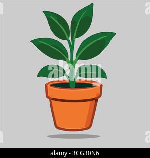 Die grüne Pflanze im Topf Stock Vektor