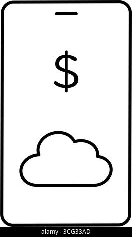 FinTech-Symbol für Cloud-basierten Zahlungsdienst, digitale Finanzen und sichere Online-Transaktionen Stock Vektor