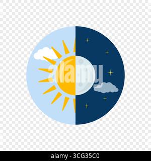 Tag und Nacht Konzept Vektor Illustration Stock Vektor
